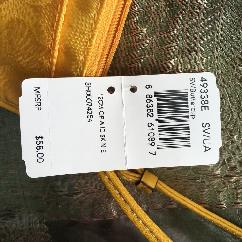 NWT Yellow Coach Zip Wristlet Wallet - Picture 8 of 8